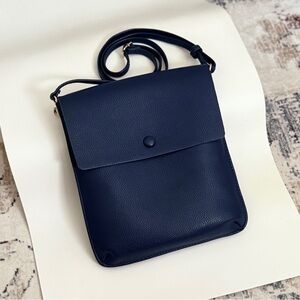 Snap Front Faux Leather Crossbody Bag